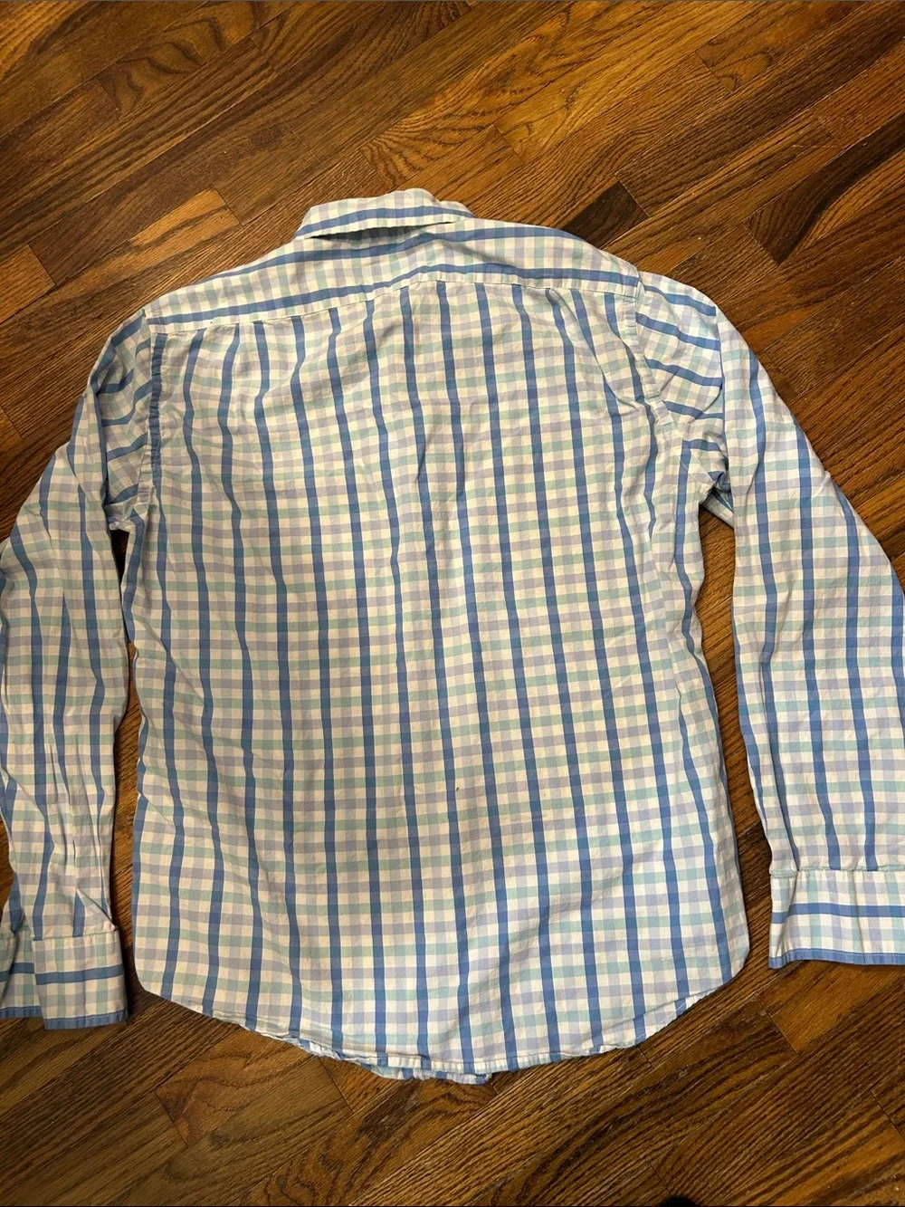 J. Crew Blue and White Plaid Button-Down Shirt